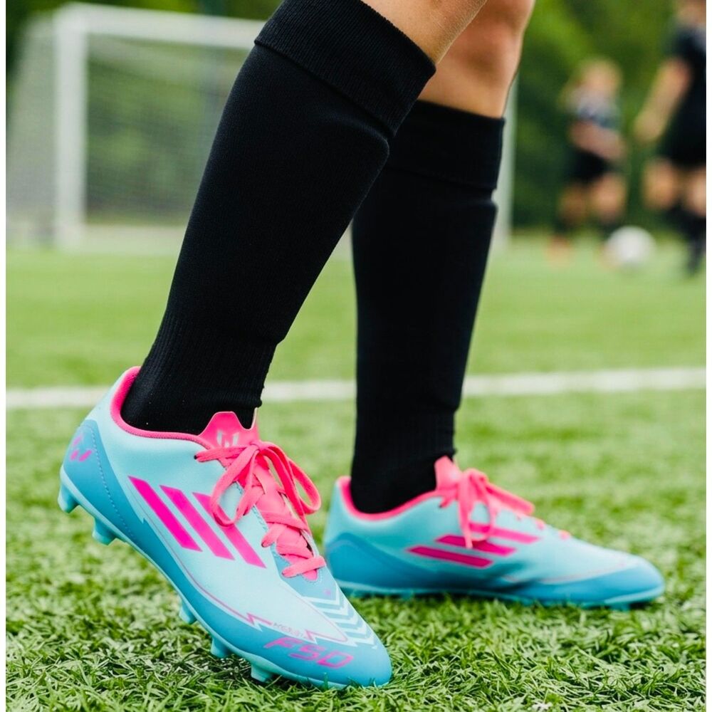 Adidas Soccer Cleats Turf Shoes Teal Bright Pink Size 5.5 NWT